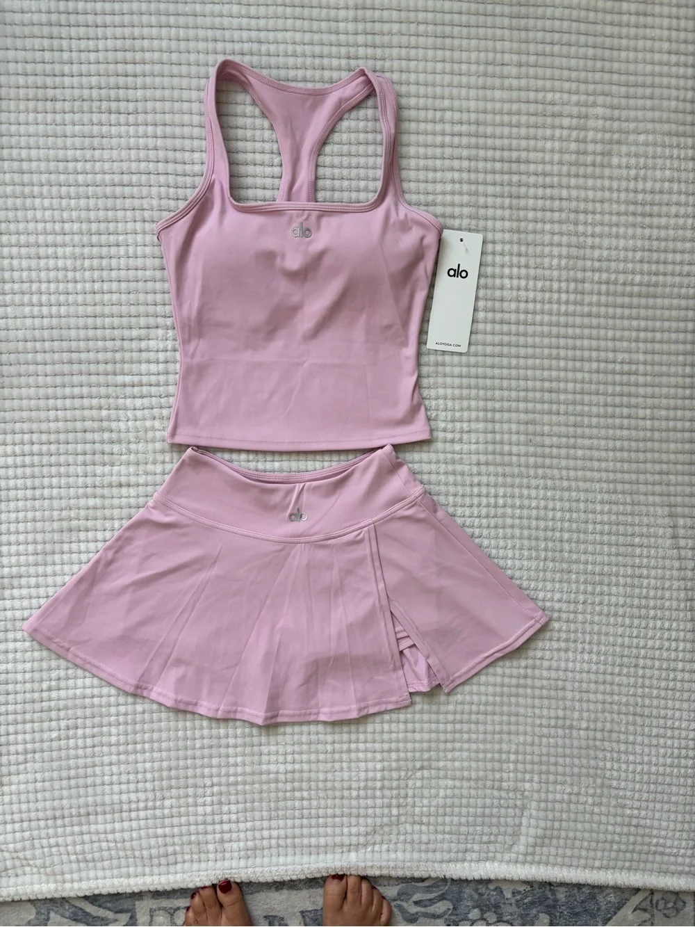 Alo Pink Athletic Tank & Skirt Set - Picture 2 of 7